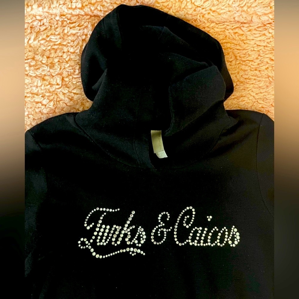 🔥Like New! Turks & Caicos Hoodie w/Rhinestones!